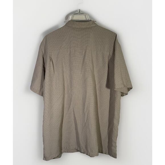 Columbia Men's Casual Button Shirt Short Sleeve Tan Plaid Size XL - Picture 2 of 4